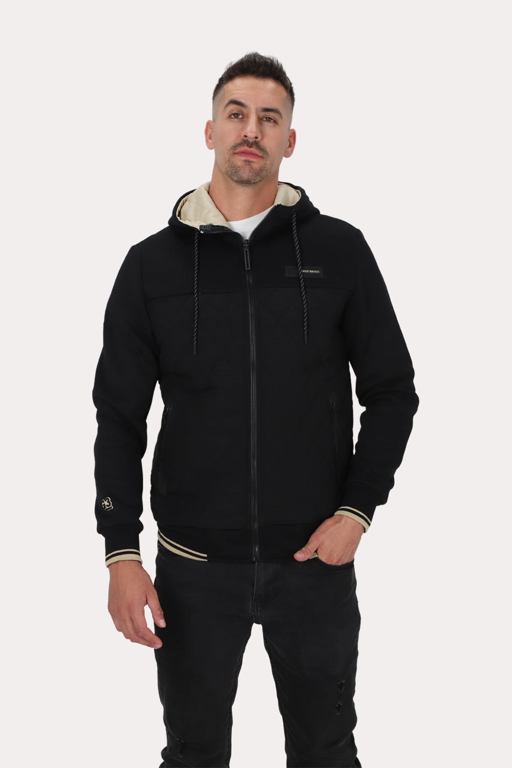 Chaqueta Hibridas Patchwork Negro Gangster