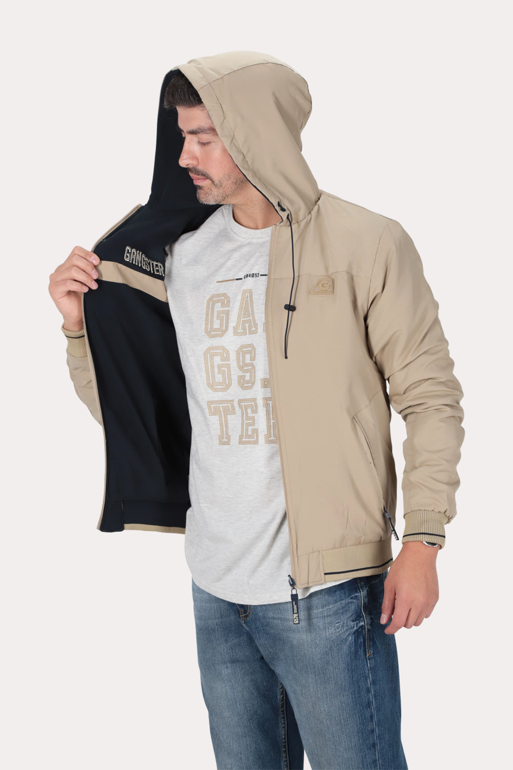 Cortaviento Reversible Dual Beige Gangster