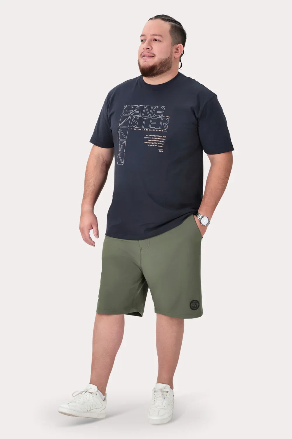 Plus Bermuda Elasticado Bloor Verde Linchen - Gangster