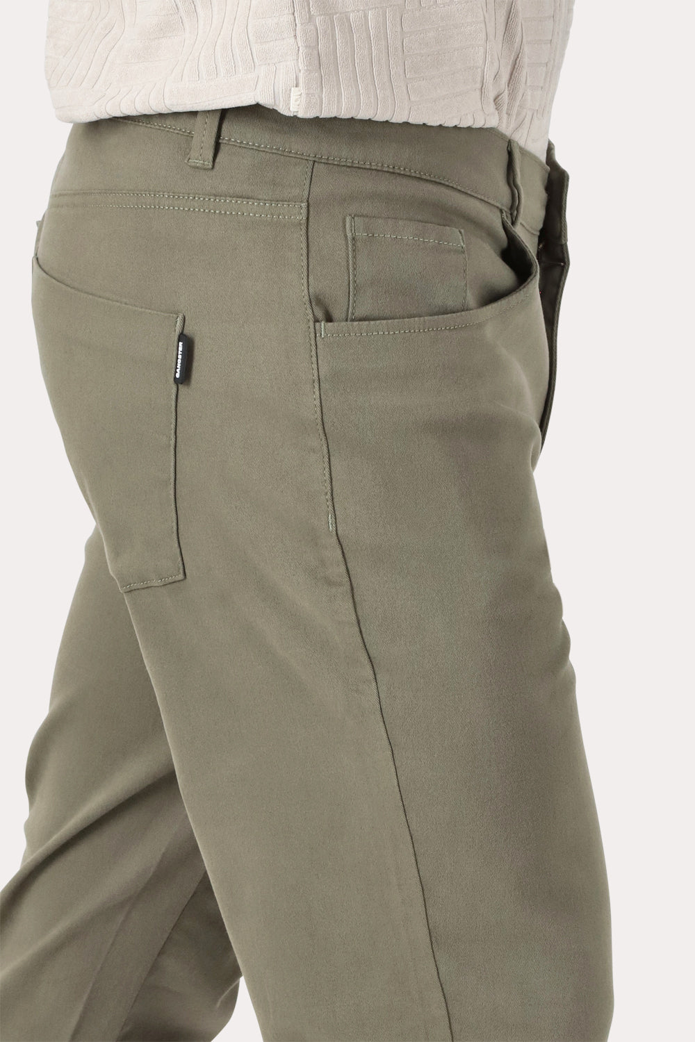 Plus Pantalon Canvas Liso Keele Verde Militar