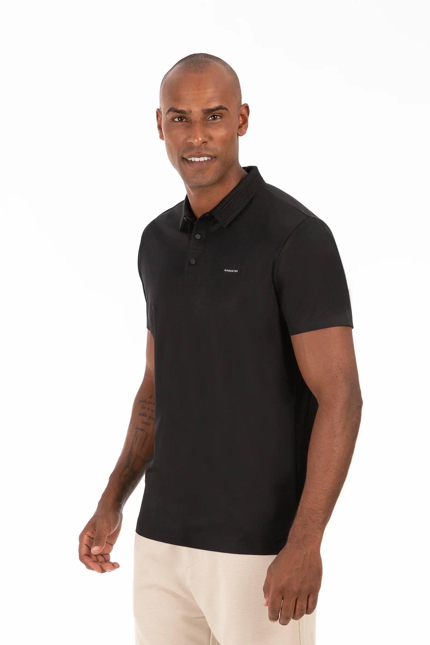 Polera Polo Poliamida Columbia Negro