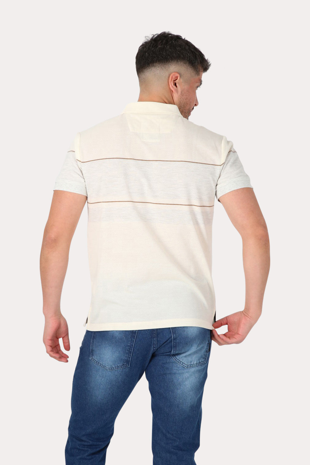 Polera Mc Polo Yard Dye Conquest Blanco Gangster