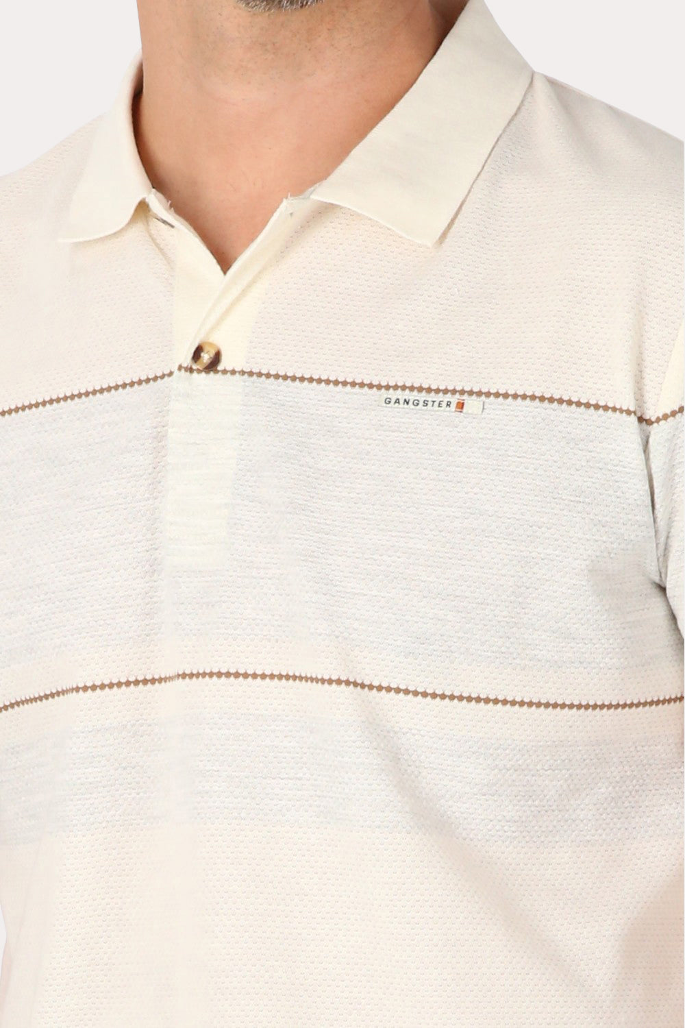 Polera Mc Polo Yard Dye Conquest Blanco Gangster