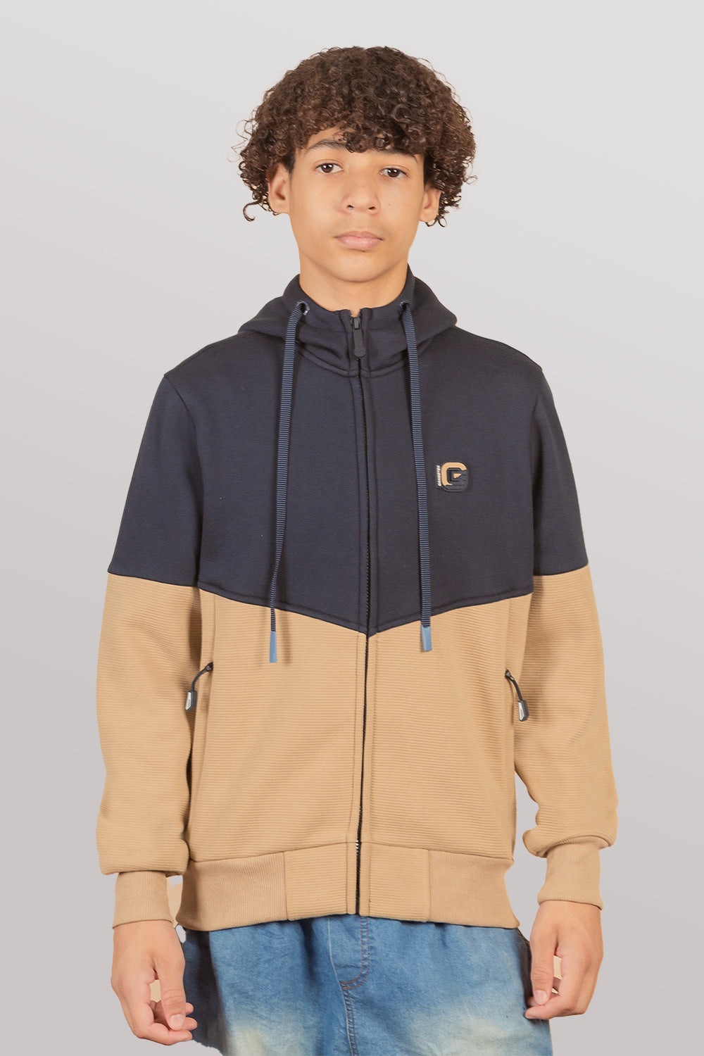 Teen Poleron Fullziper Clever Azul Gangster