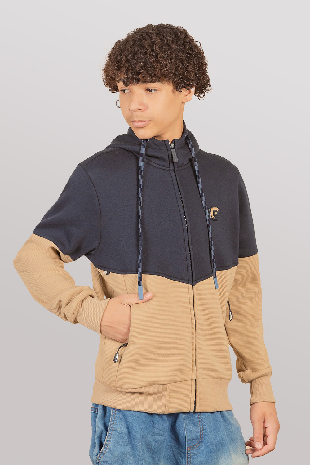 Teen Poleron Fullziper Clever Azul Gangster