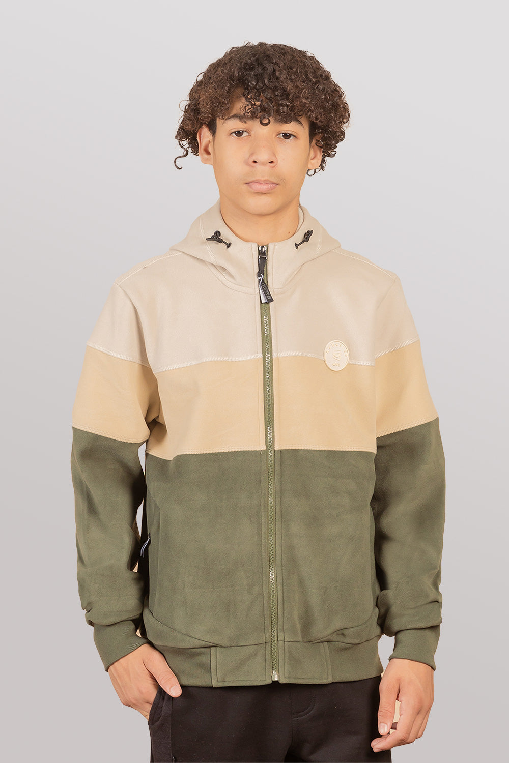 Teen Poleron Fullziper Peachy Verde Gangster
