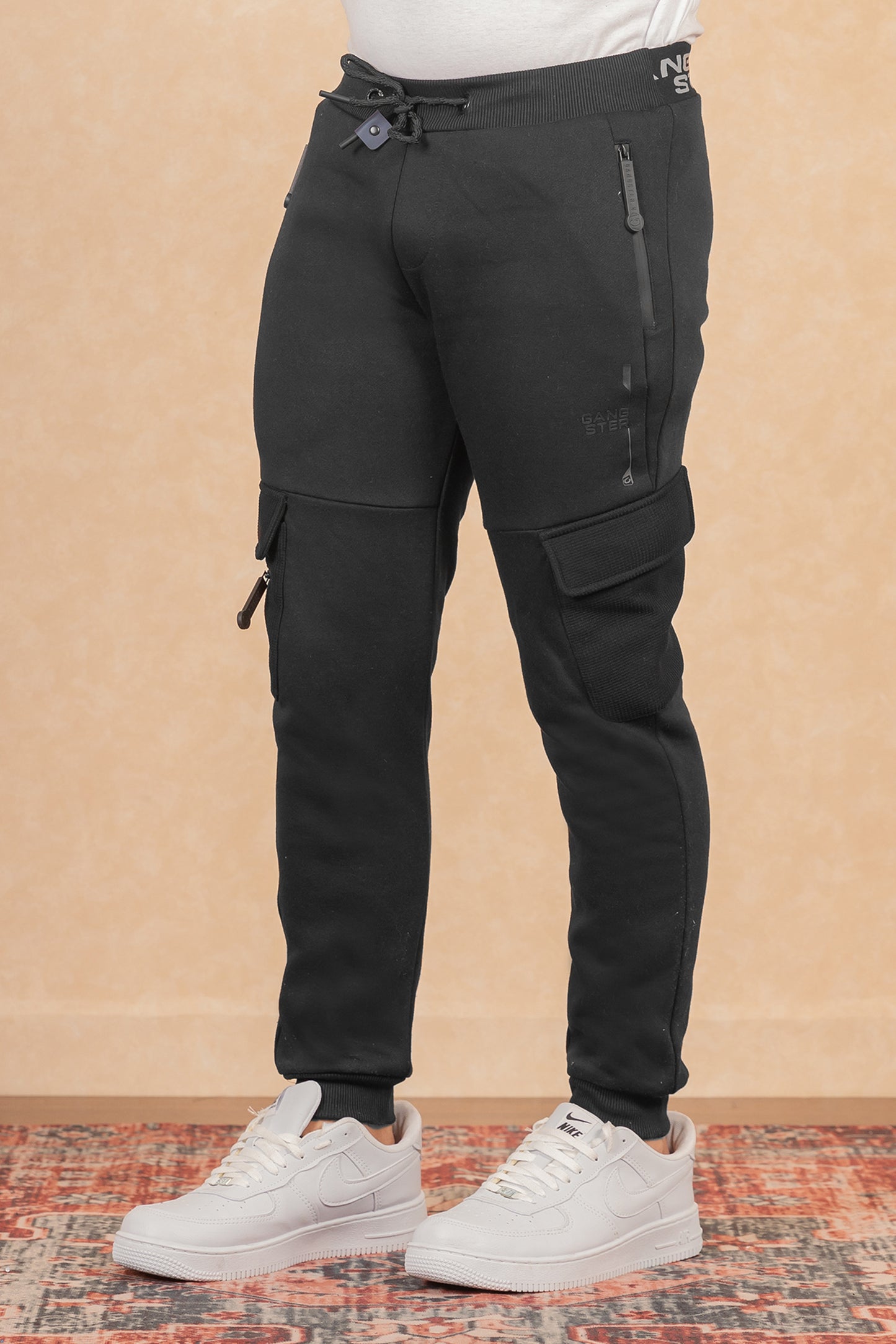 Teen Pantalon Jogger Cargo Negro Gangster