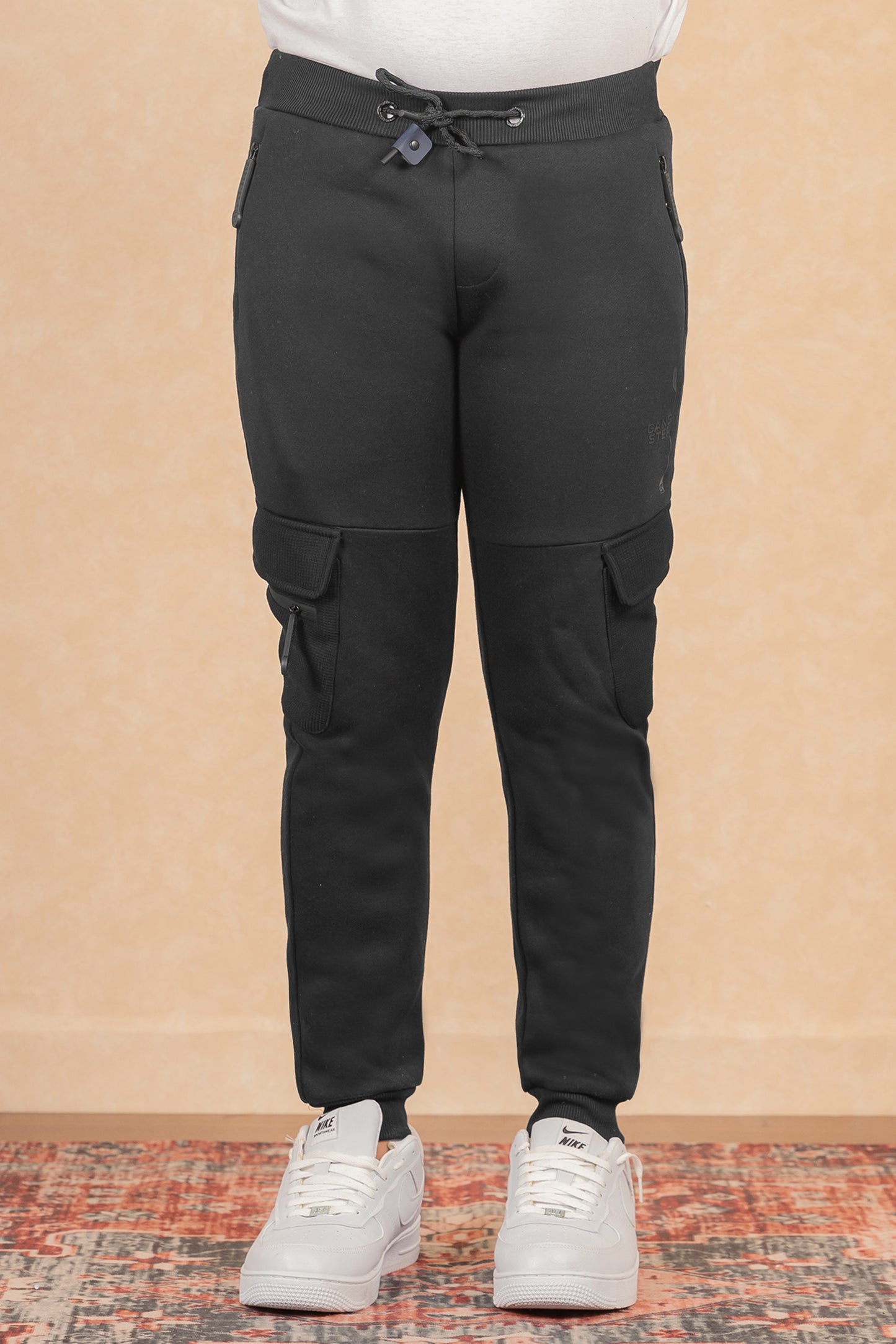 Teen Pantalon Jogger Cargo Negro Gangster