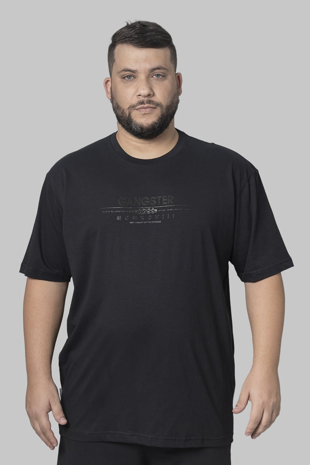 Plus Polera Mc Básica Silber Negro Gangster