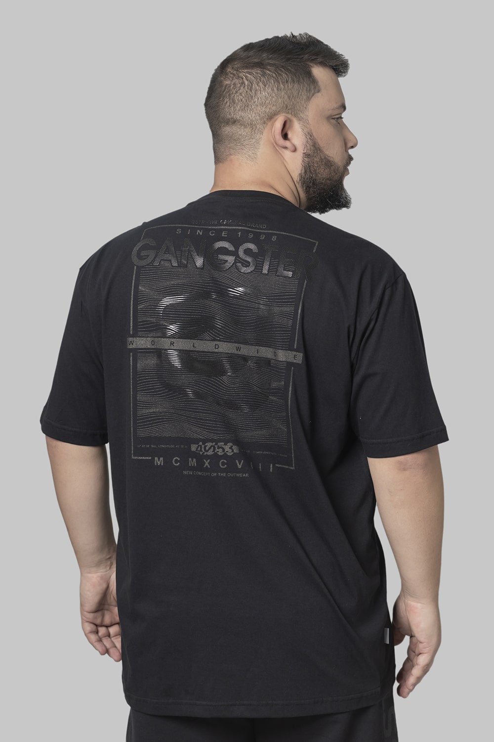 Plus Polera Mc Básica Silber Negro Gangster