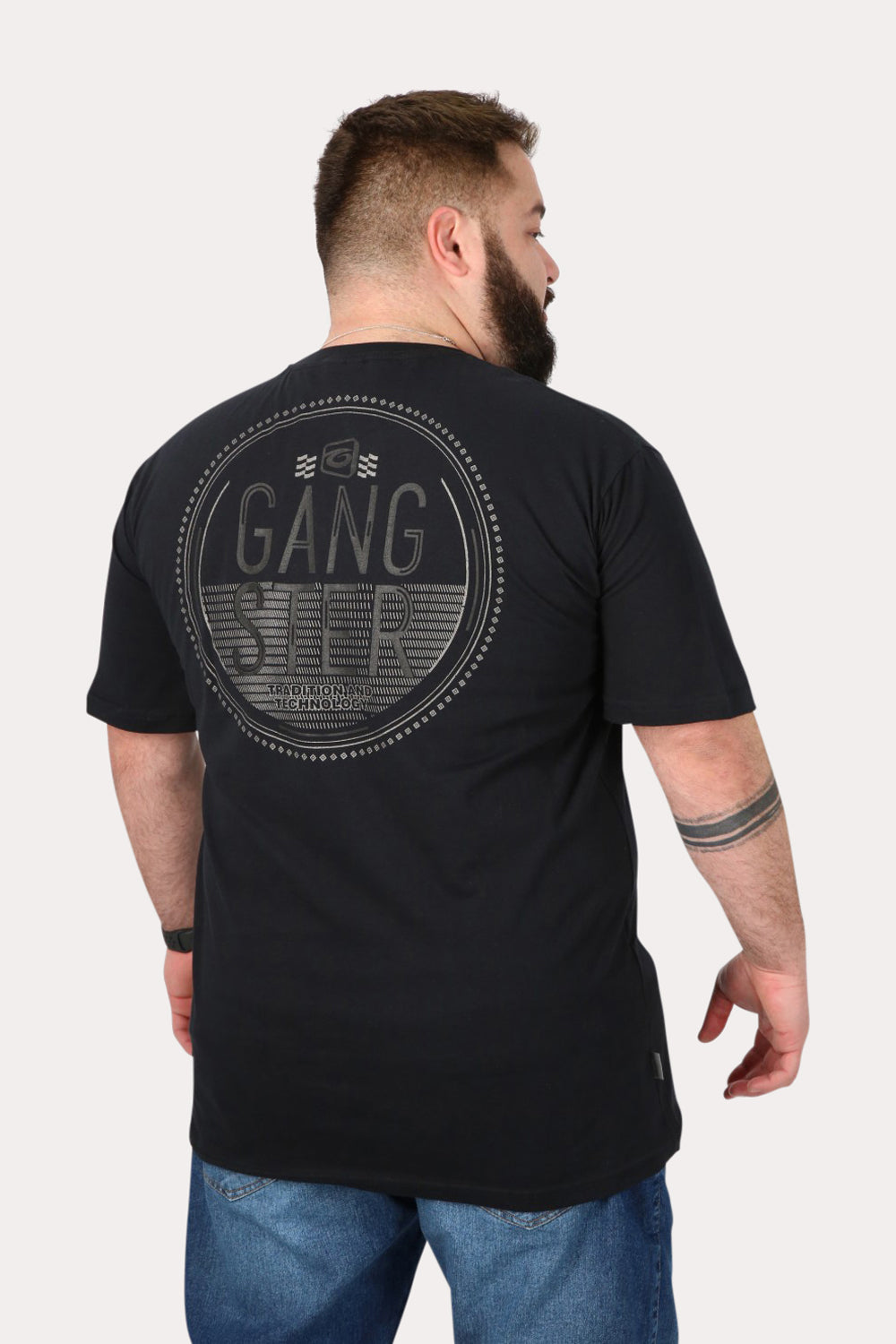 Plus Polera Mc Básica Force Negro Gangster