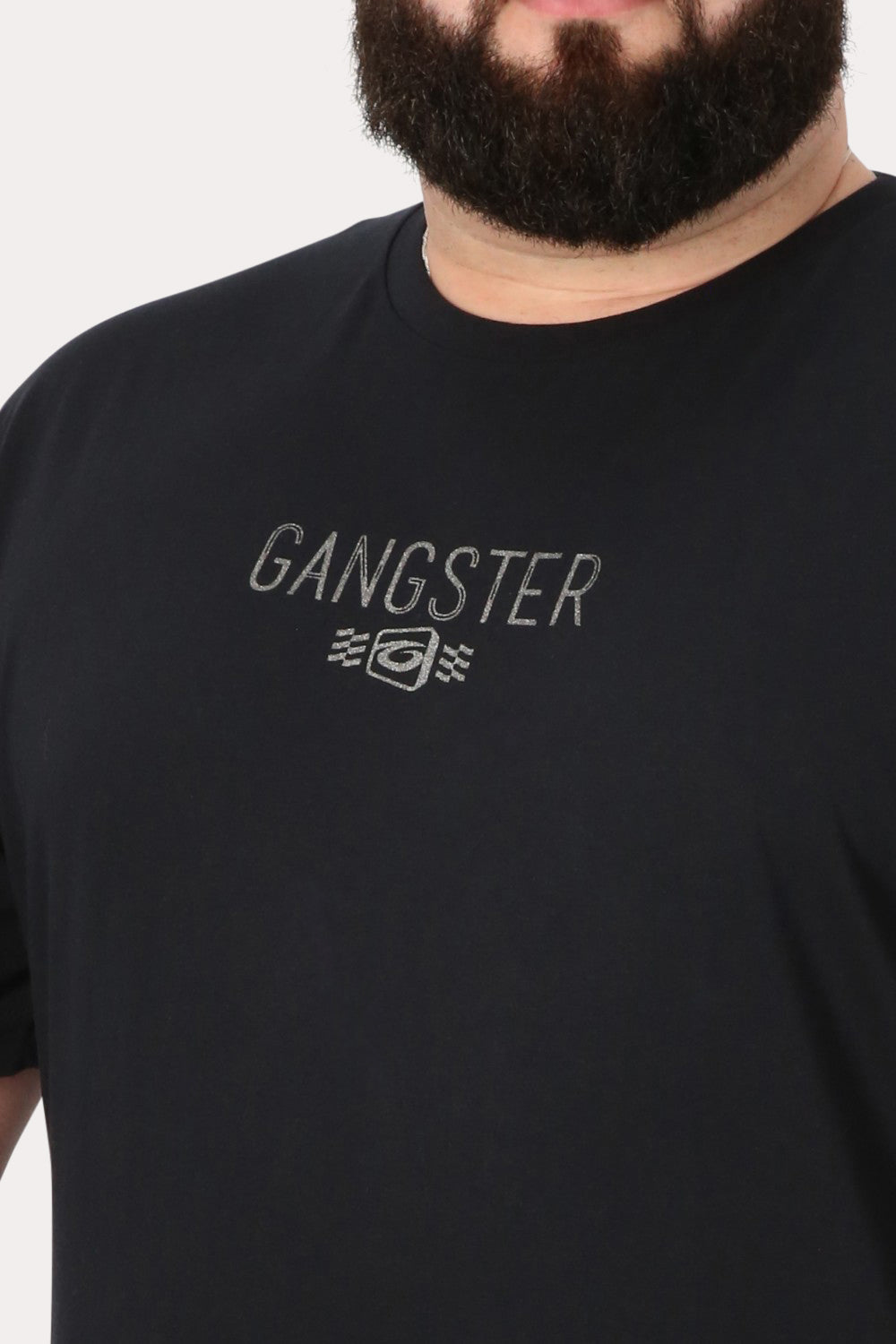 Plus Polera Mc Básica Force Negro Gangster