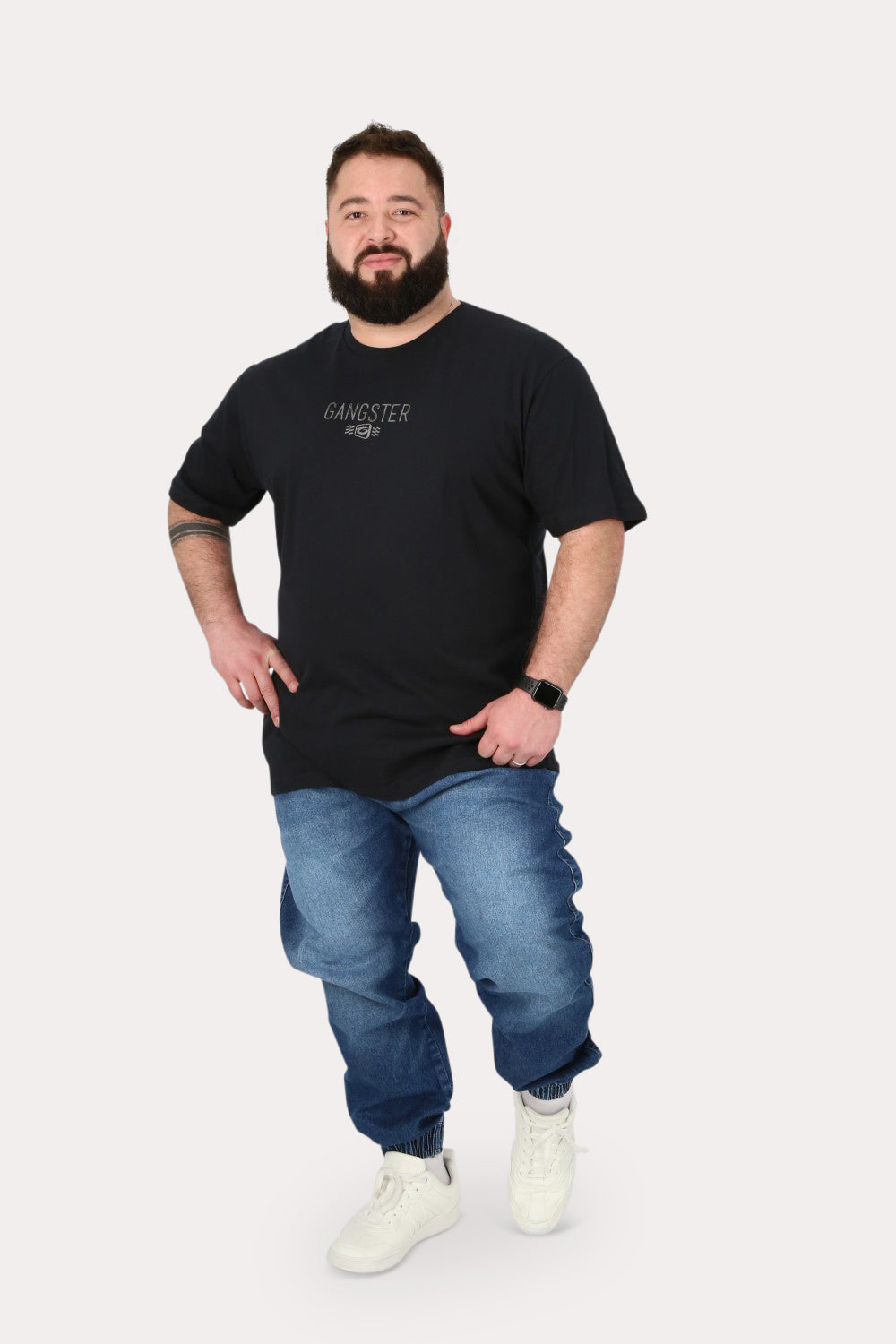 Plus Polera Mc Básica Force Negro Gangster - Gangster