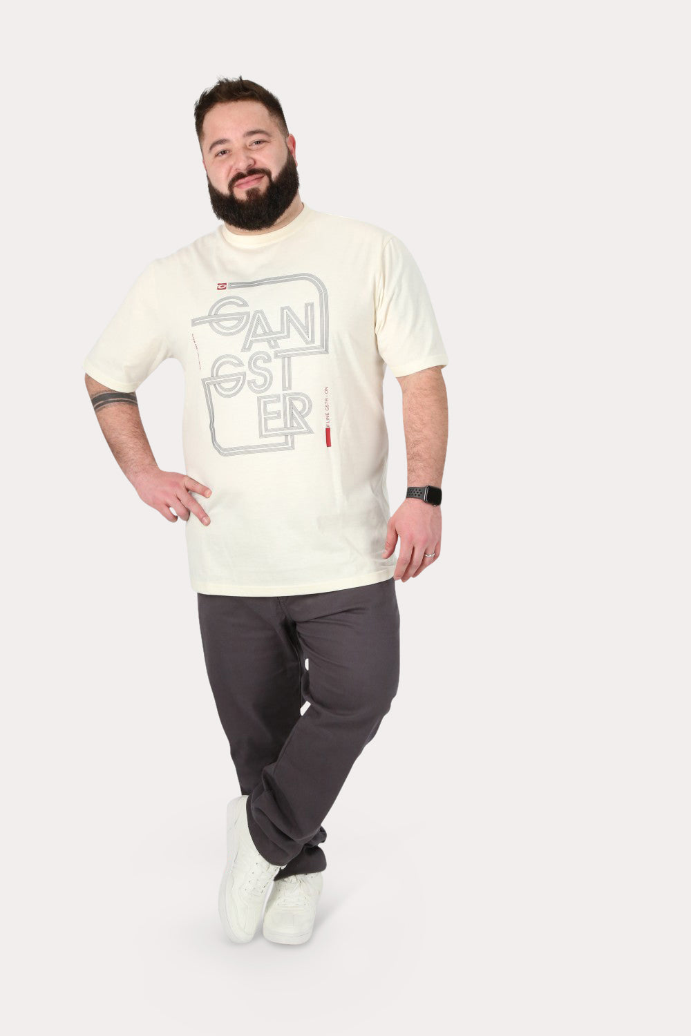 Plus Polera Mc Básica Atalaia Blanco Gangster