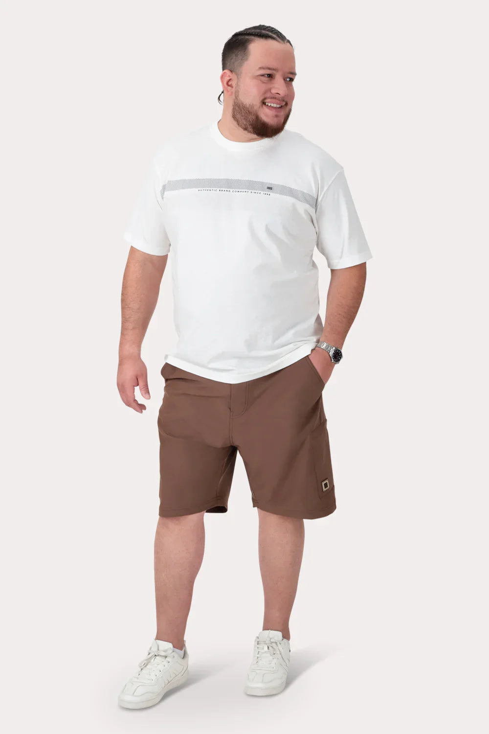 Plus Polera MC Basica Latic Blanco - Gangster