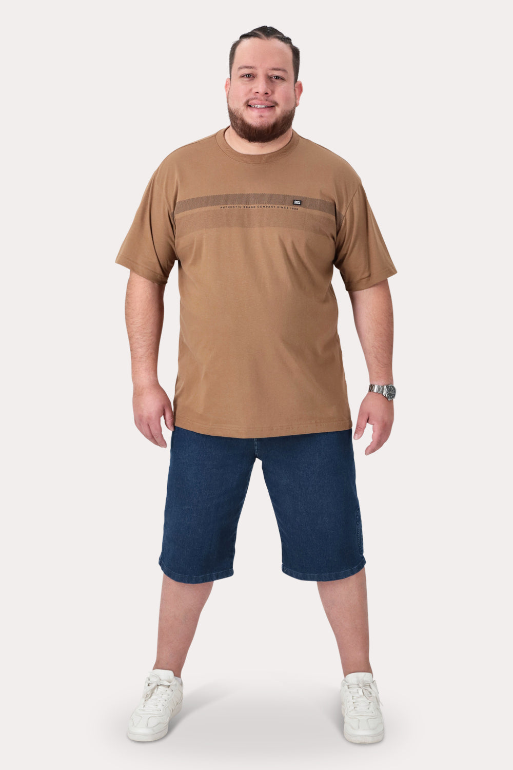 Plus Polera MC Basica Latic Café Oscuro