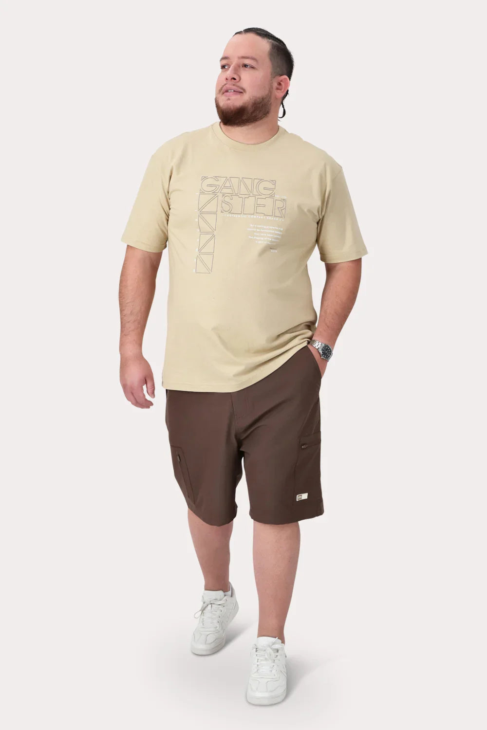 Plus Polera MC Basica Compton Beige - Gangster