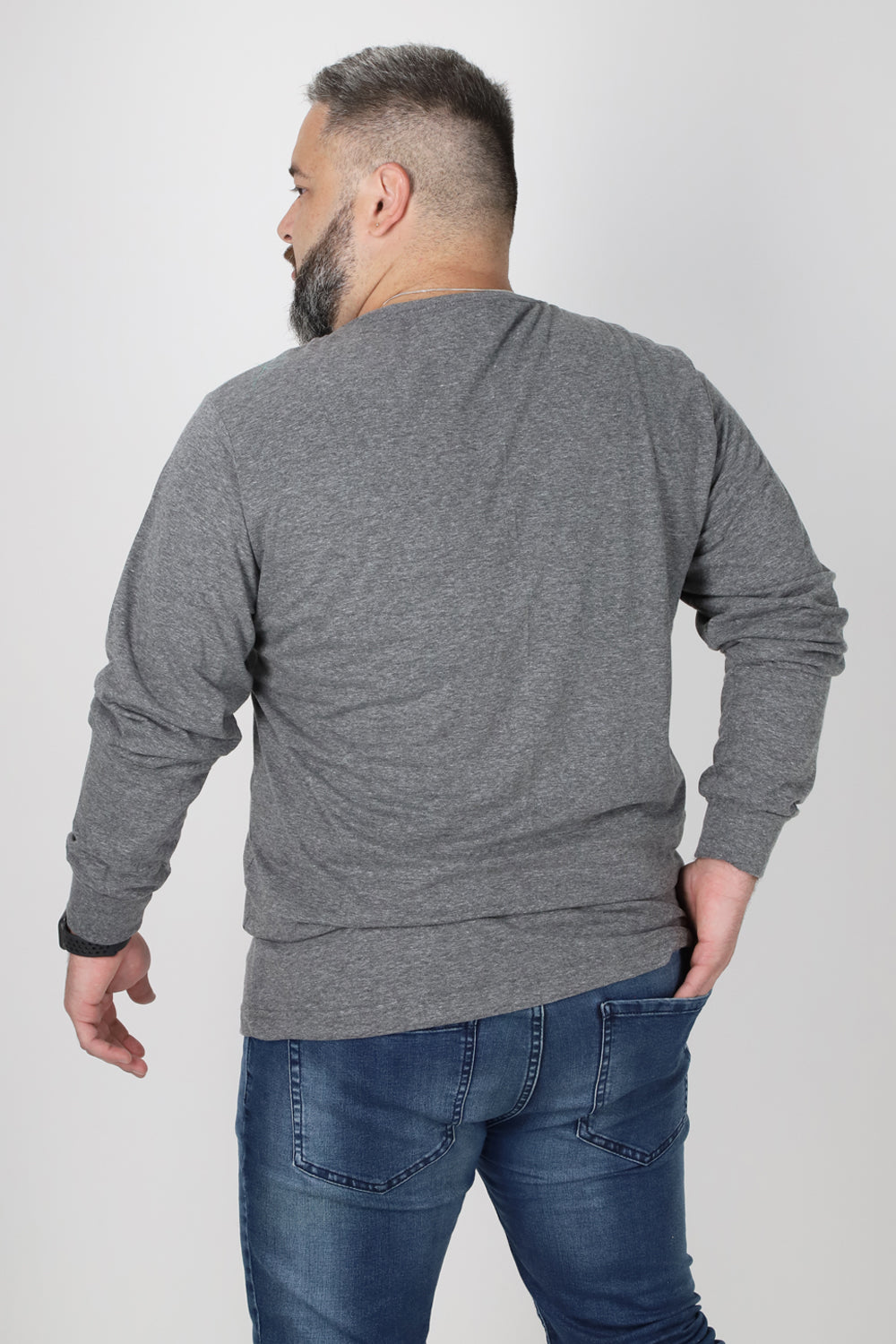 Plus Polera Manga Larga Fore Gris Gangster