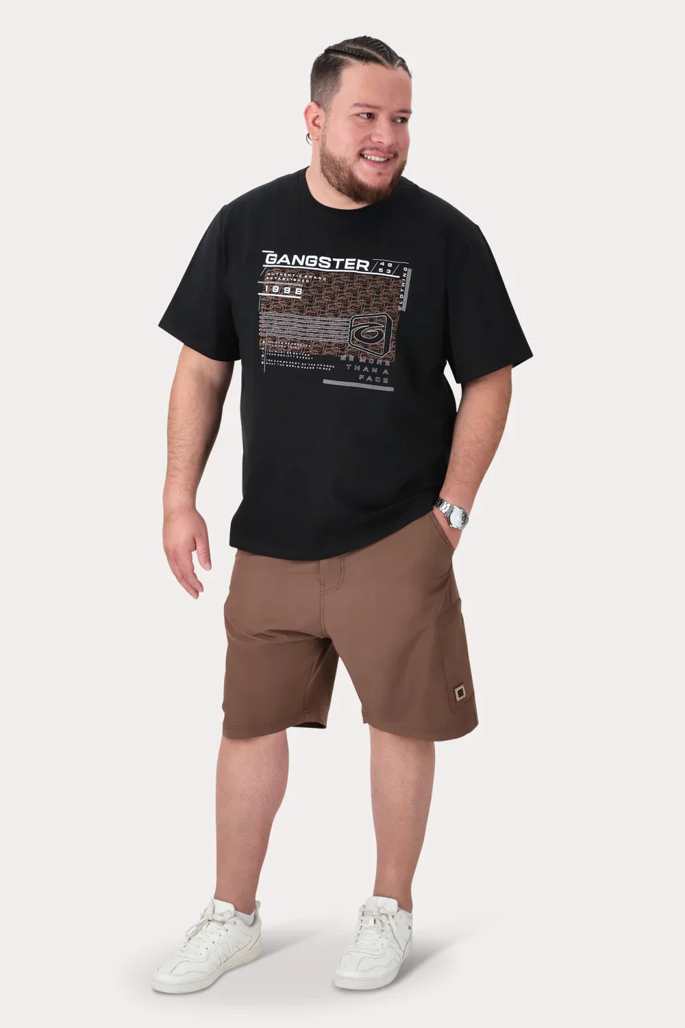 Plus Polera MC Basica Jackson Negro - Gangster