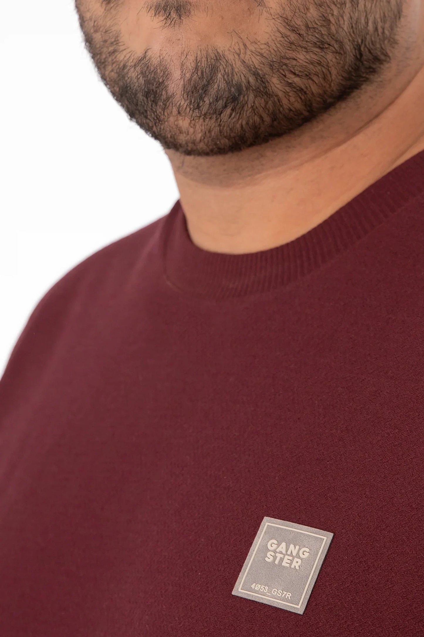 Plus Polera MC Textura Foggy Burdeo