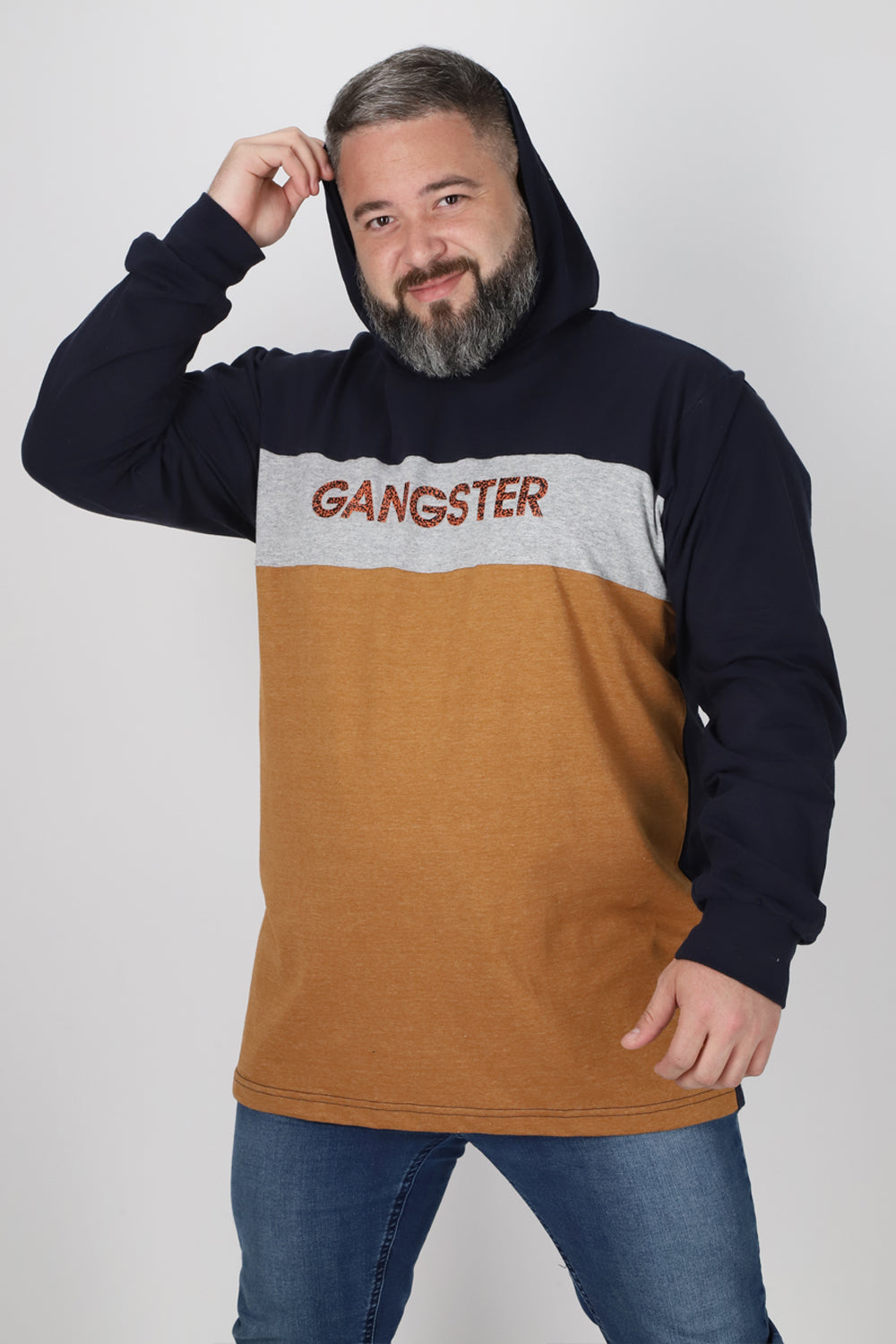 Plus Polera Manga Larga Ultimate Azul Marino Gangster