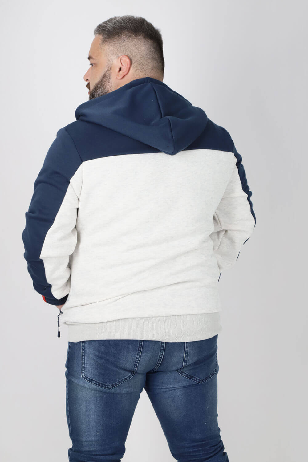 Plus Polerón Full Zipper Fleece Finder Gris Gangster