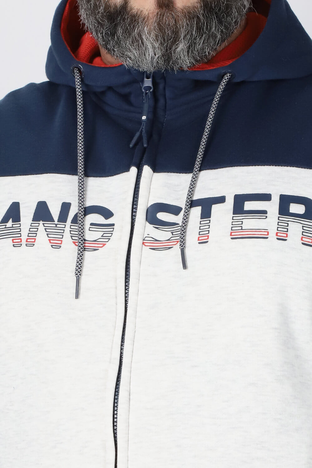Plus Polerón Full Zipper Fleece Finder Gris Gangster