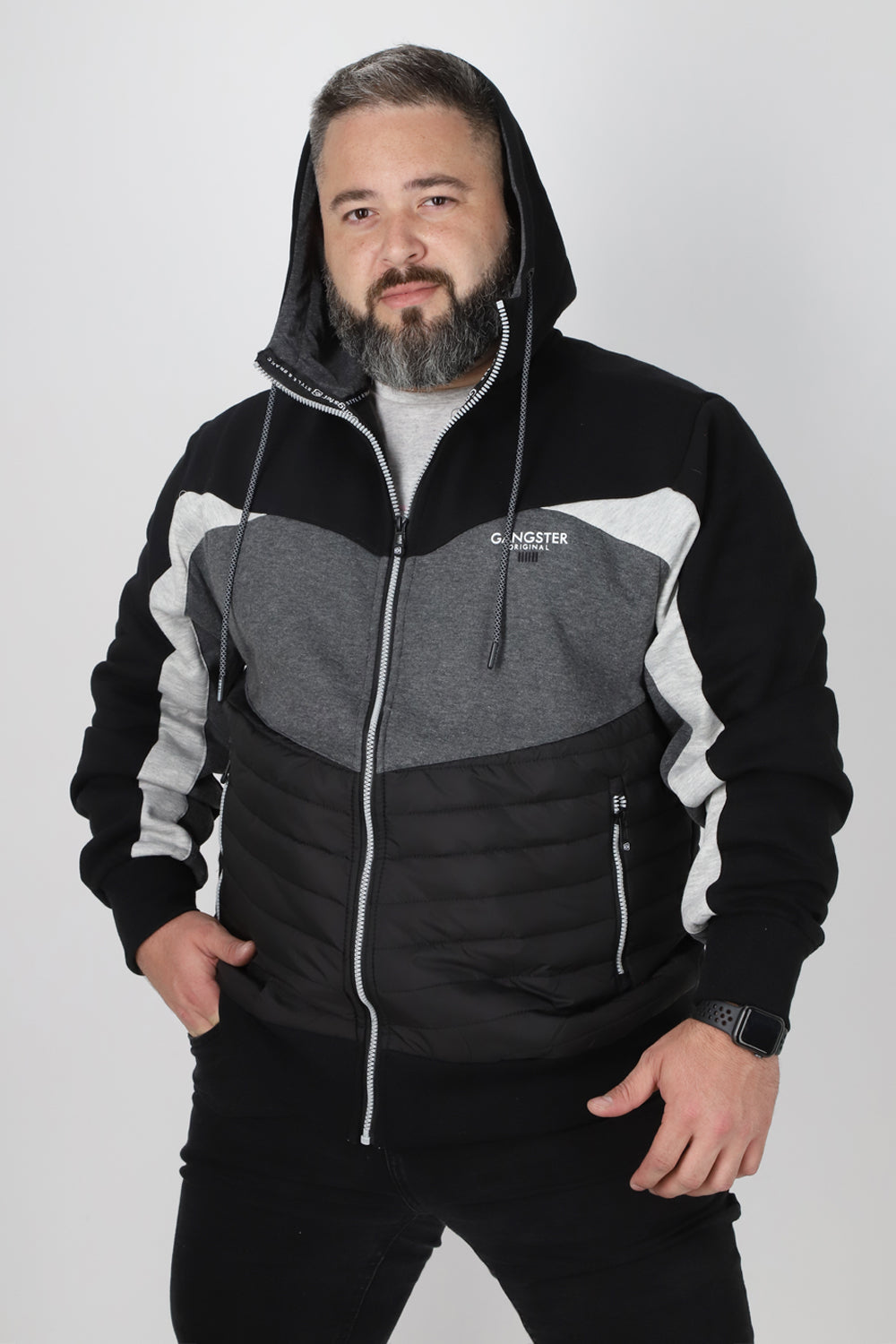 Plus Chaqueta Híbrida Fusion Negro Gangster