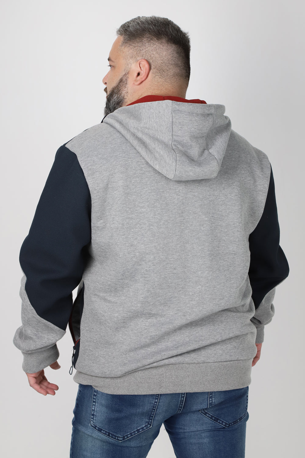 Poleron Full Zipper Temper Gris Gangster