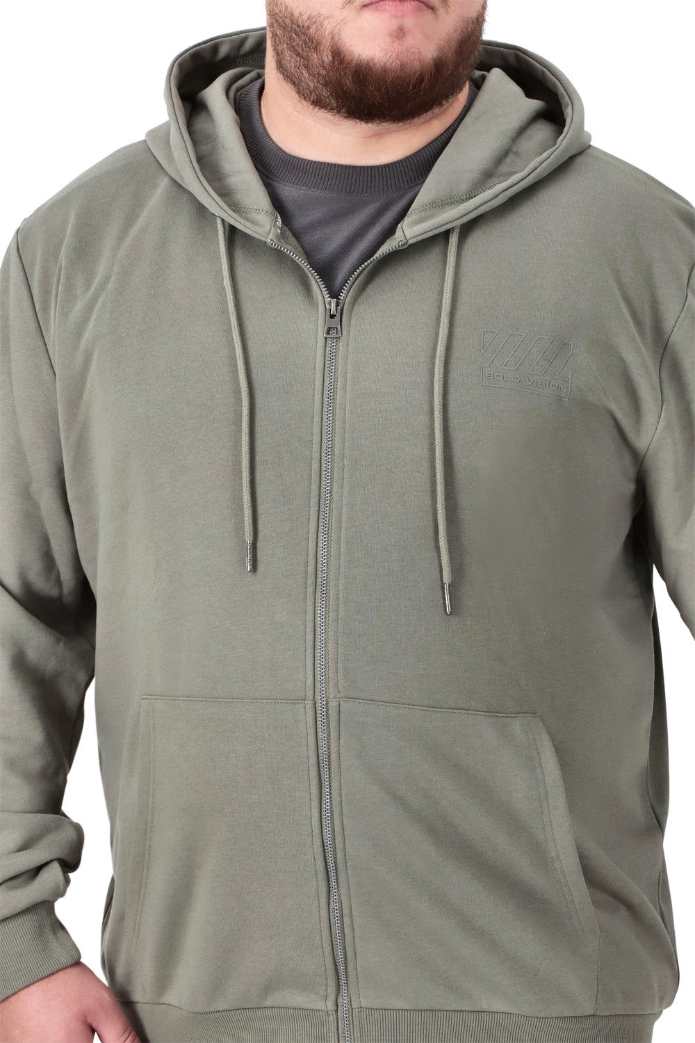 Plus Poleron Fullziper Fleece Damen Verde Militar