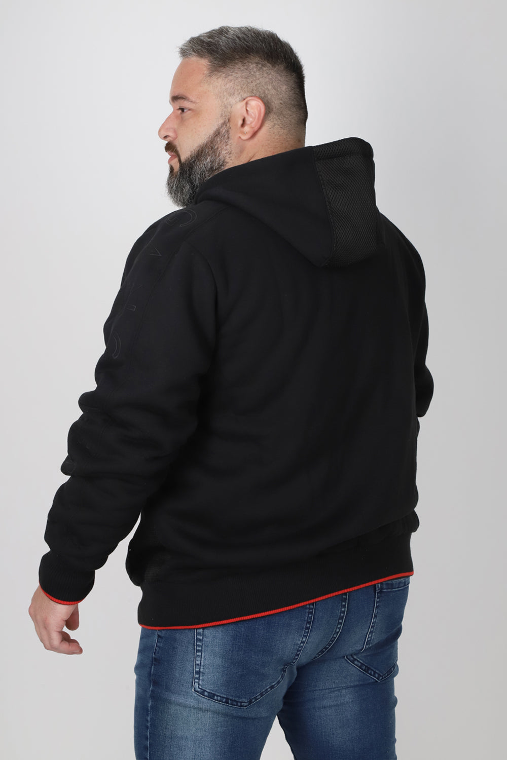 Plus Polerón Full Zipper Sherpa Tracker Negro Gangster