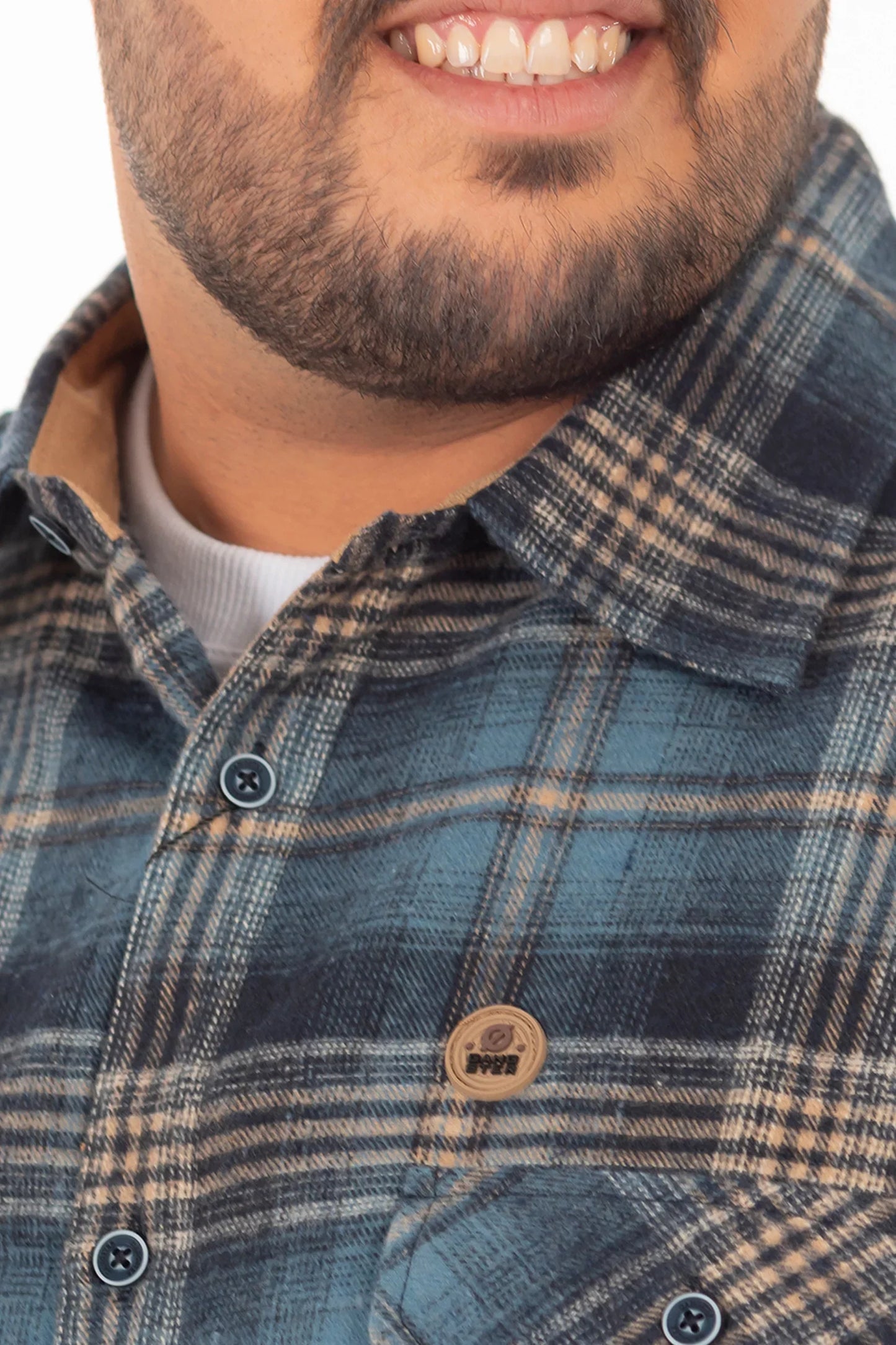 Plus Camisa Ml Franela Northwood Azul Marino Gangster