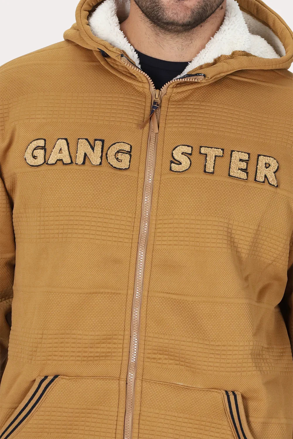 Plus Poleron Full Zipper Jacquard Sherpa Solaris Naranjo Gangster