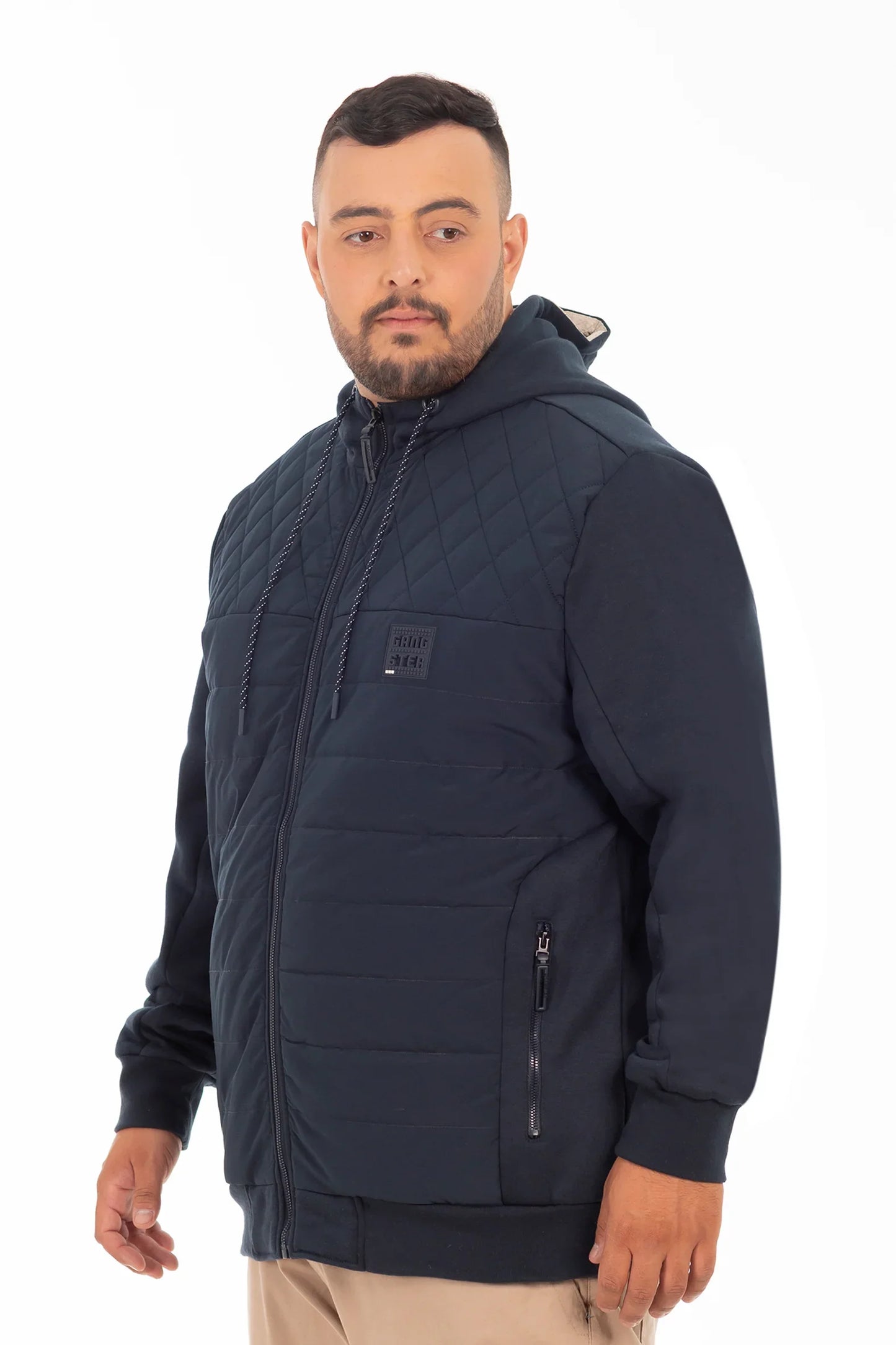 Plus Poleron Hibridas Weave Azul Marino Gangster