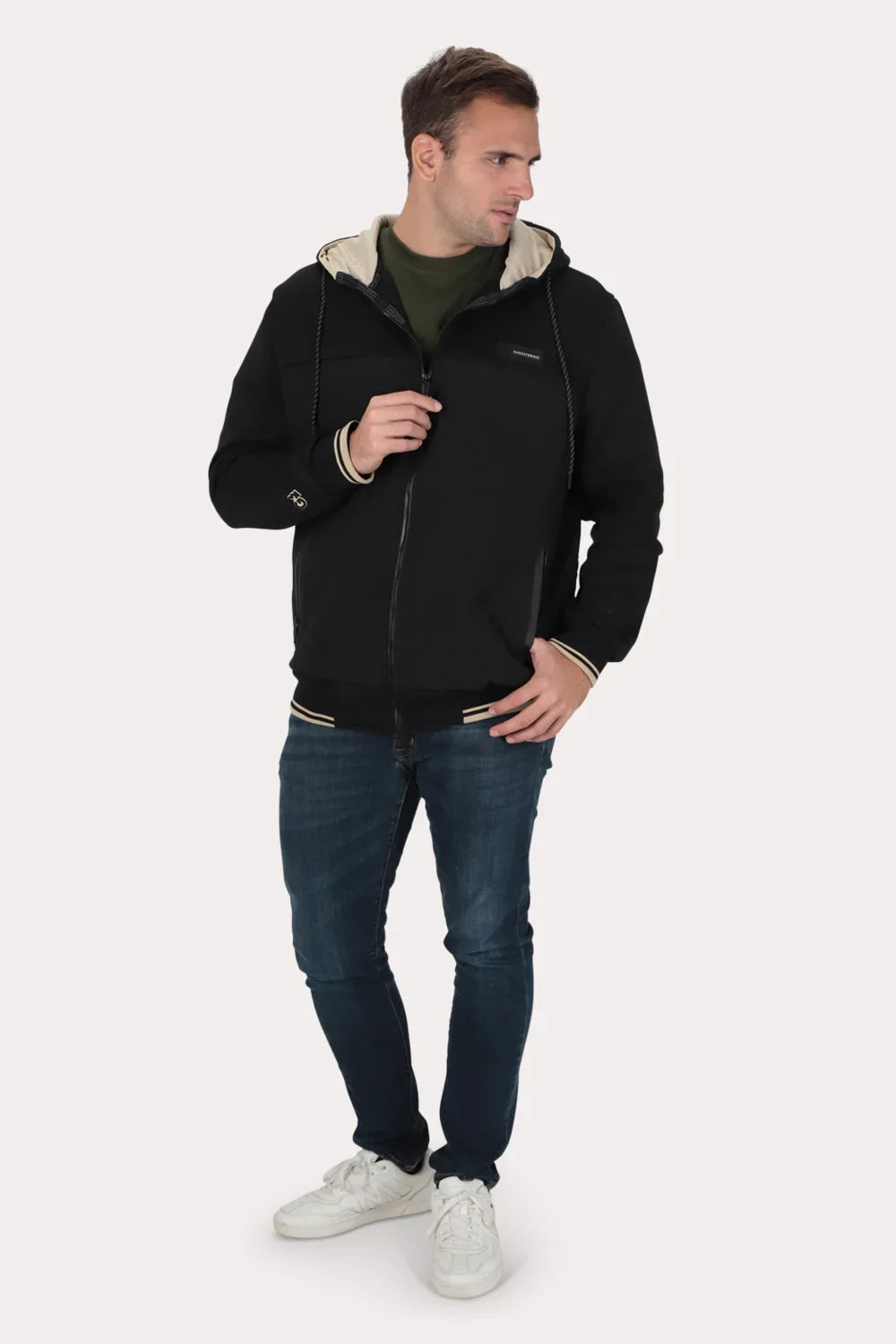 Plus Poleron Hibridas Patchwork Negro Gangster