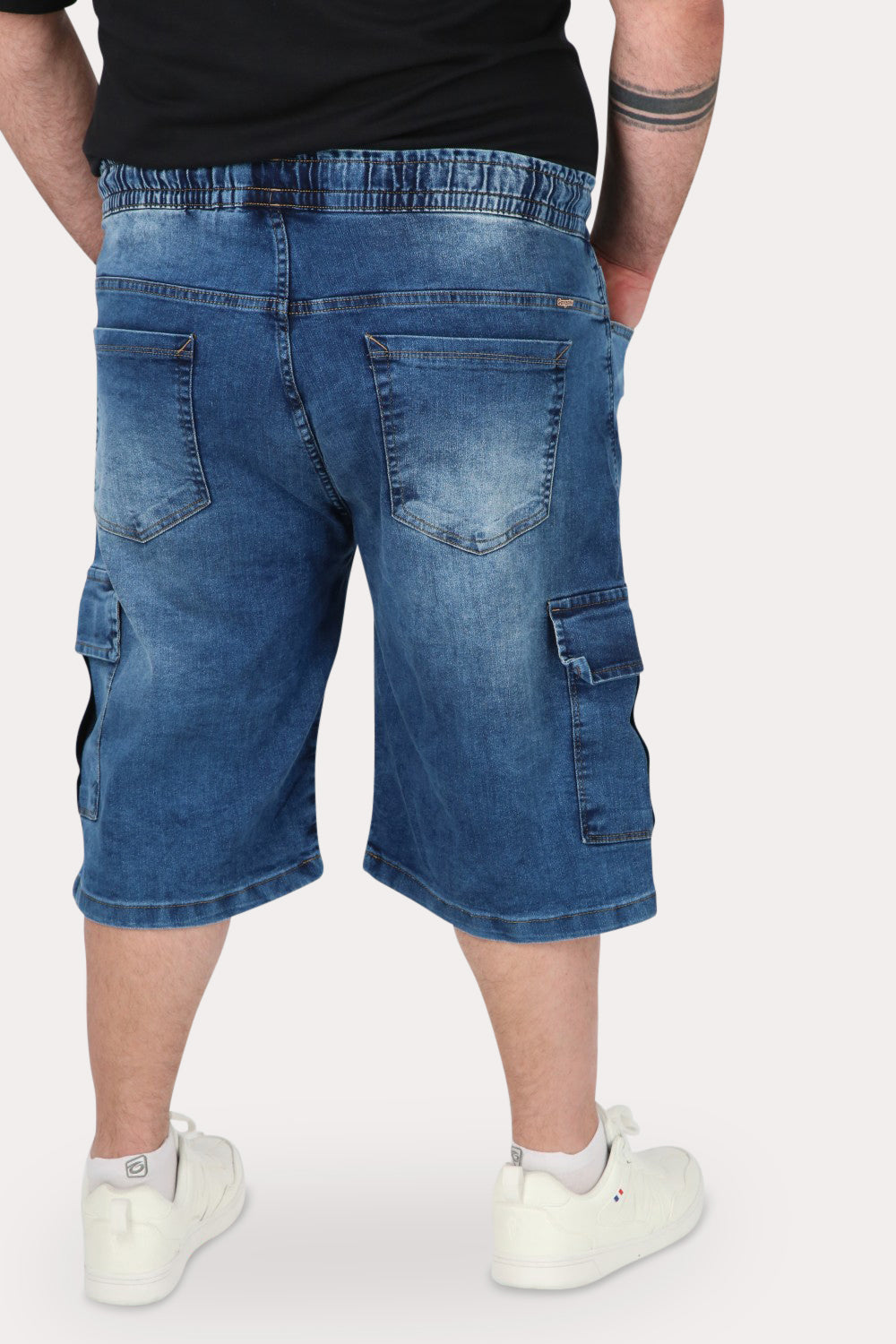 Plus Short Bermuda Denin Cargo Raw Azul Gangster