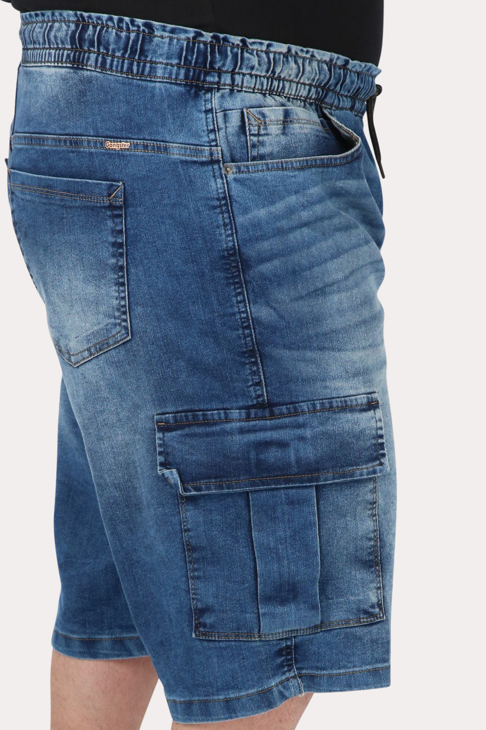 Plus Short Bermuda Denin Cargo Raw Azul Gangster