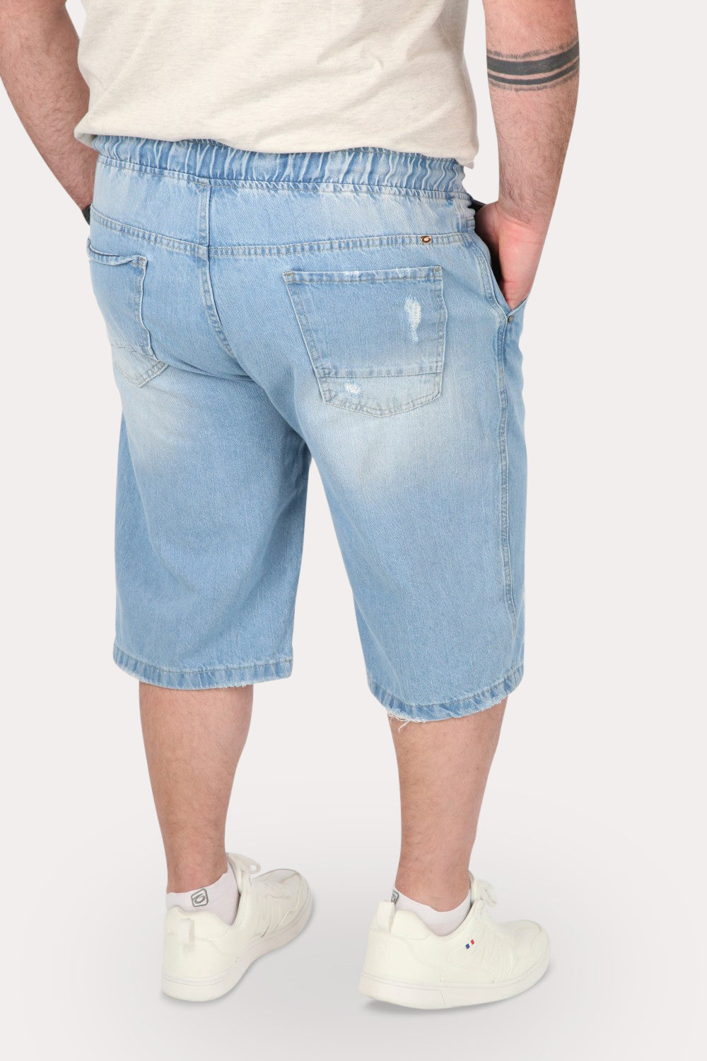 Plus Short Bermuda Denin Jeans Cuff Azul Gangster