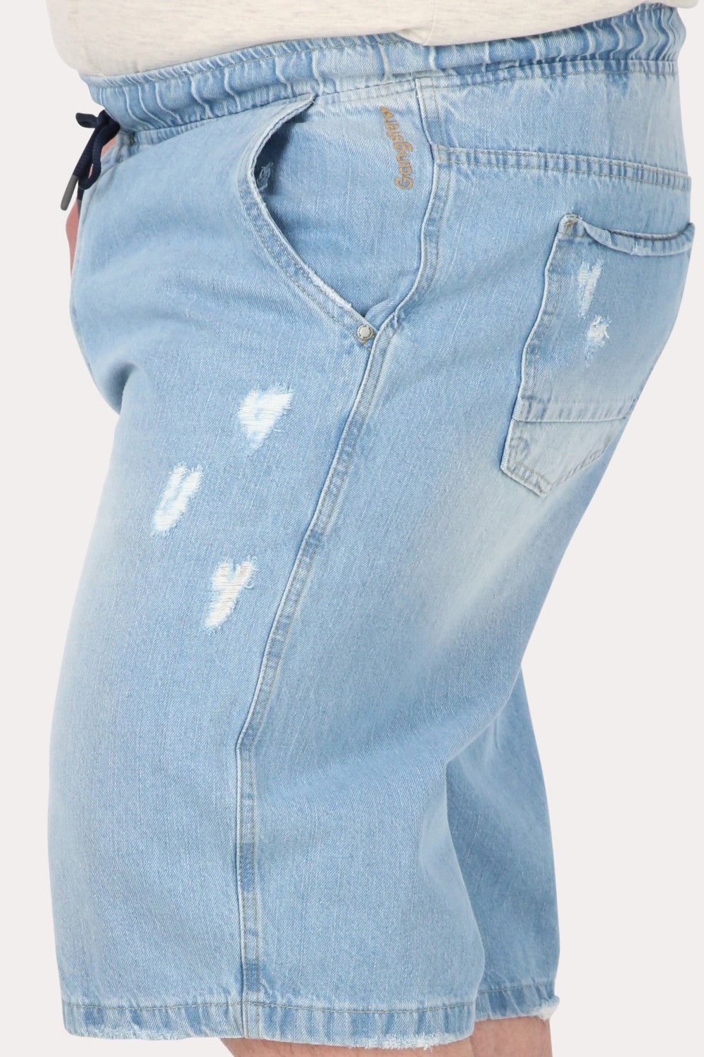 Plus Short Bermuda Denin Jeans Cuff Azul Gangster