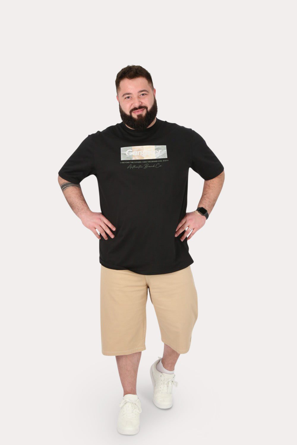 Plus Short Bermuda Canvas Palha Caramelo Gangster