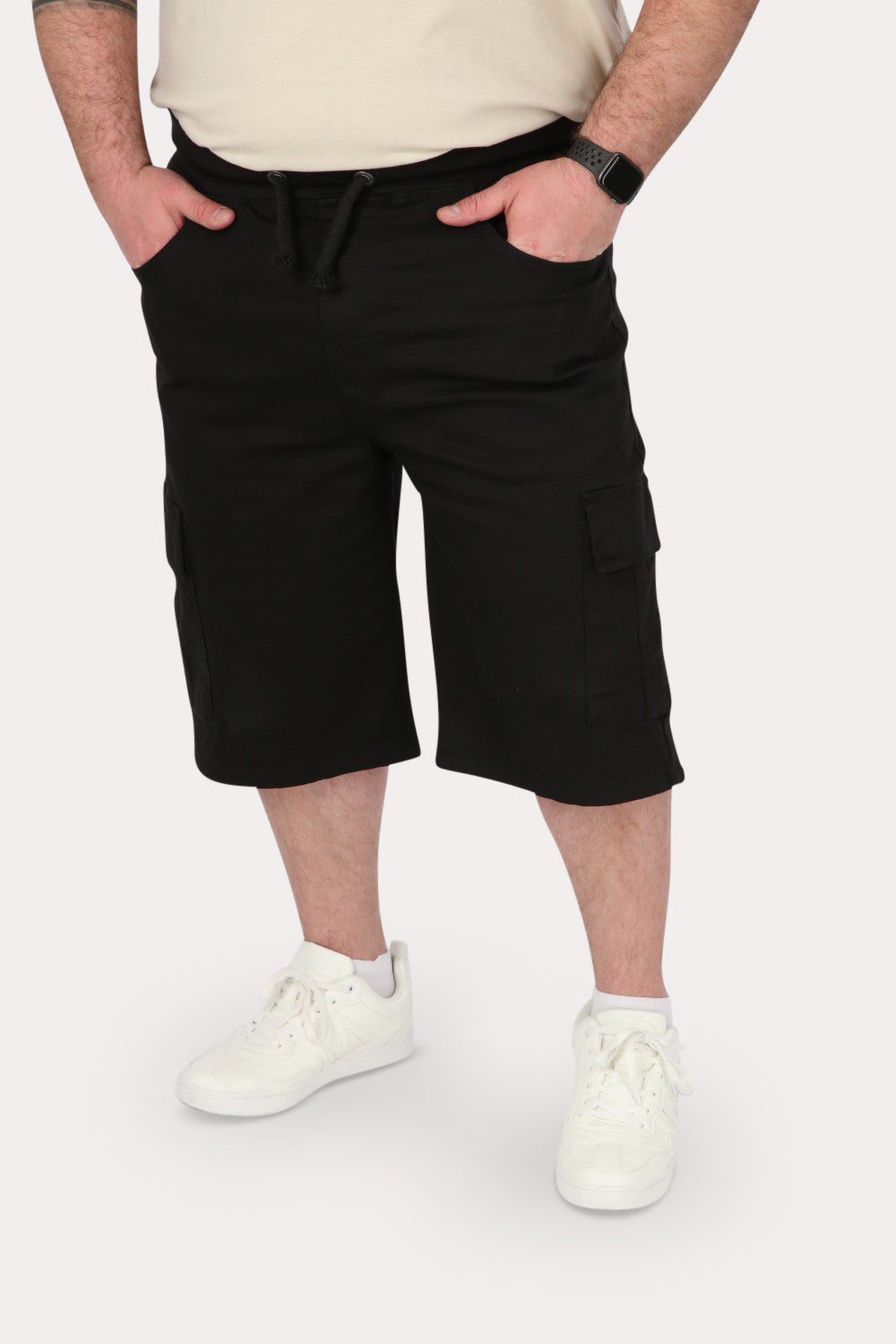Plus Short Bermuda Canvas Cargo CarB Negro Gangster