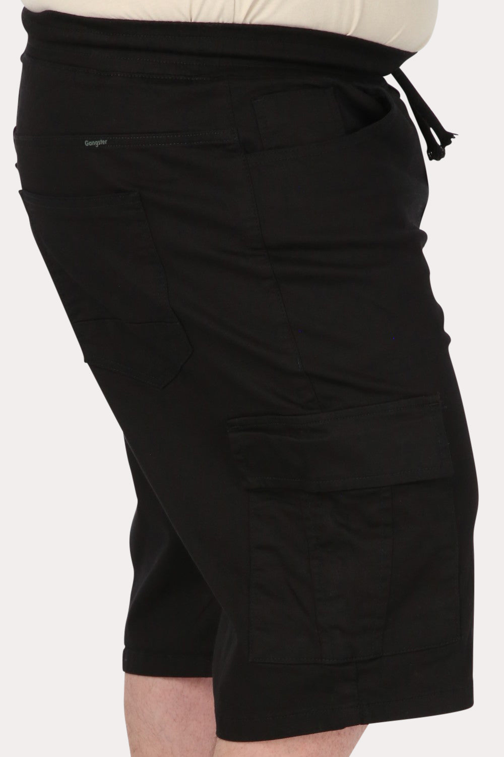 Plus Short Bermuda Canvas Cargo CarB Negro Gangster