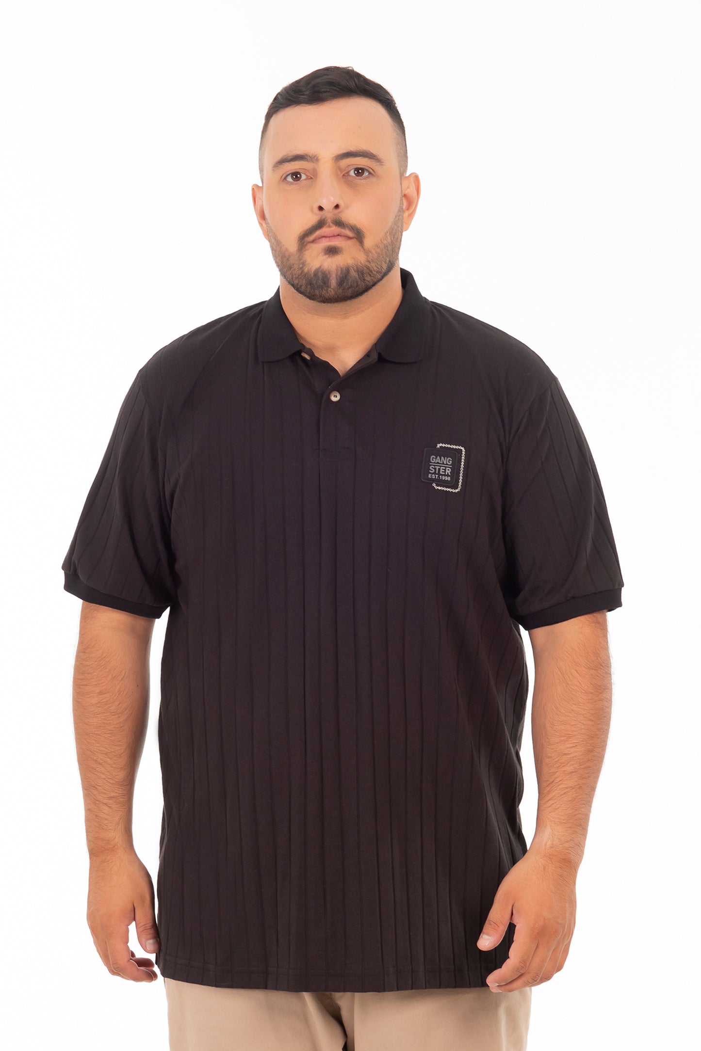 Plus Polo Polo Textura Brixton Negro