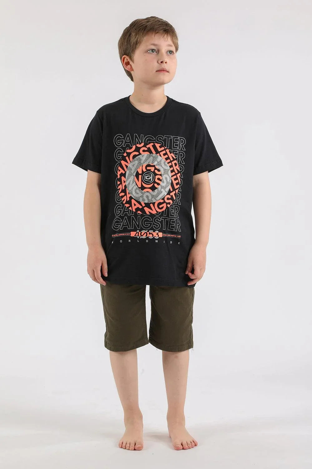 Teen Polera Mc Básica Disc Negro Gangster - Gangster