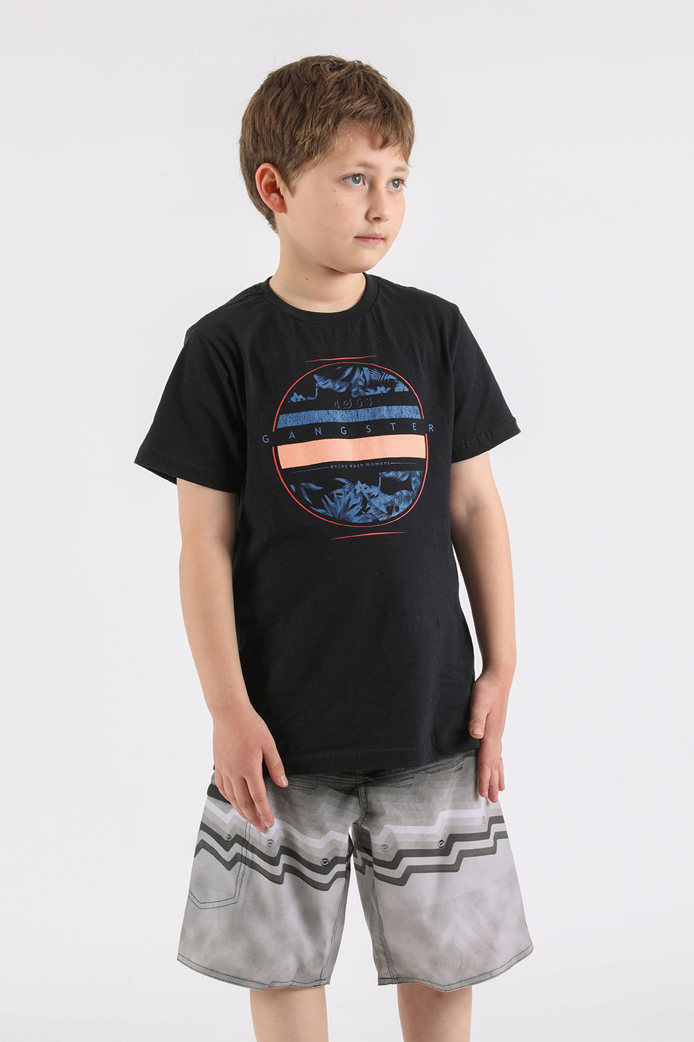 Teen Polera Mc Básica Iron Negro Gangster