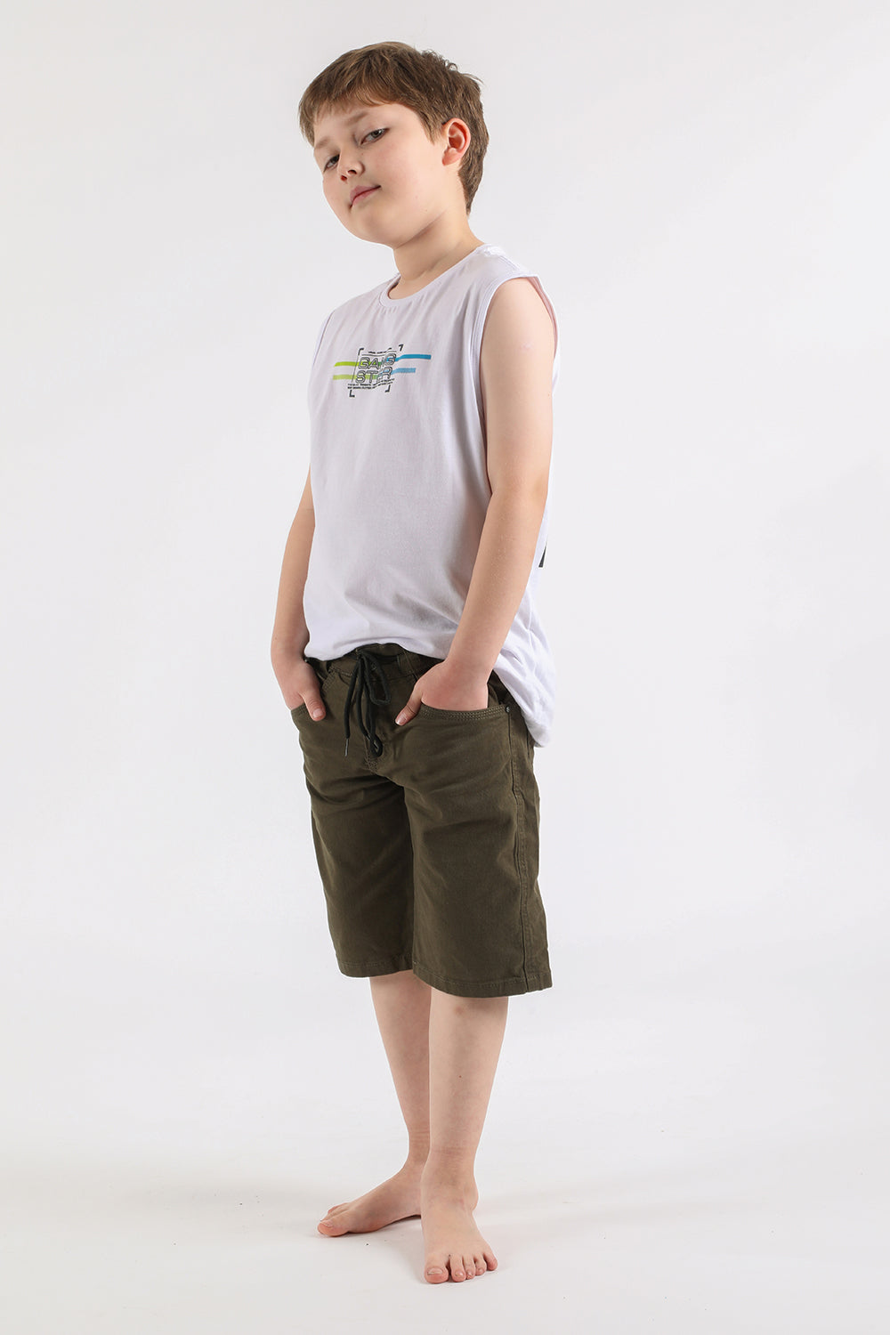 Teen Short Canvas Frontcord Verde Gangster