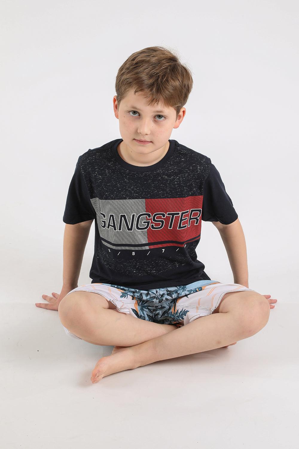 Teen Polera Mc Básica Tomy Azul Gangster - Gangster