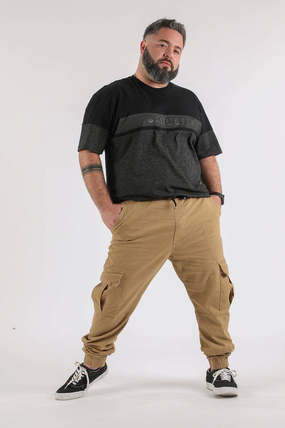 Plus Pantalon Jogger Canvas Parachute Café Gangster - Gangster