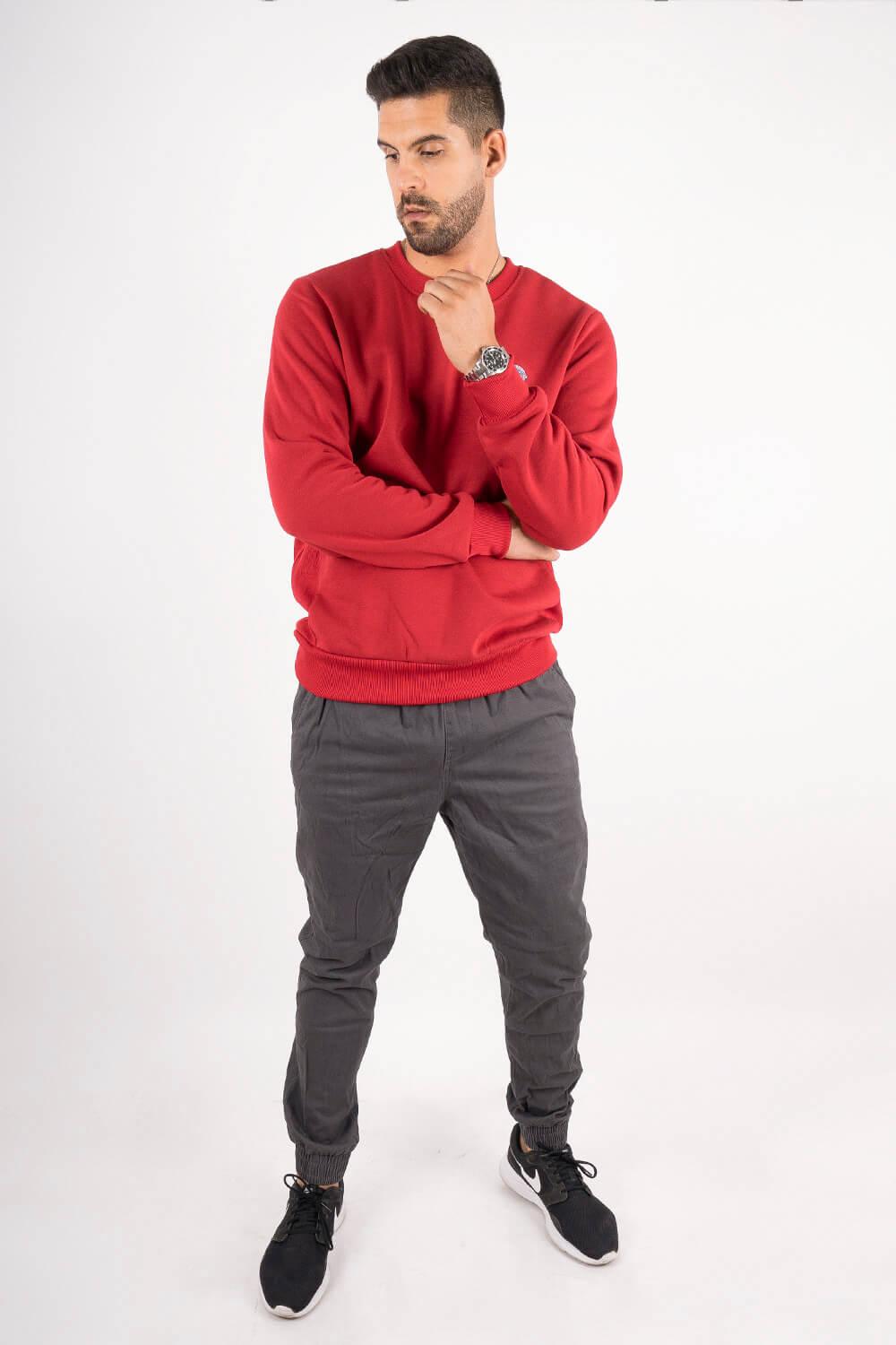 Polerón Crew Fleece Crucial Rojo Gangster - Gangster