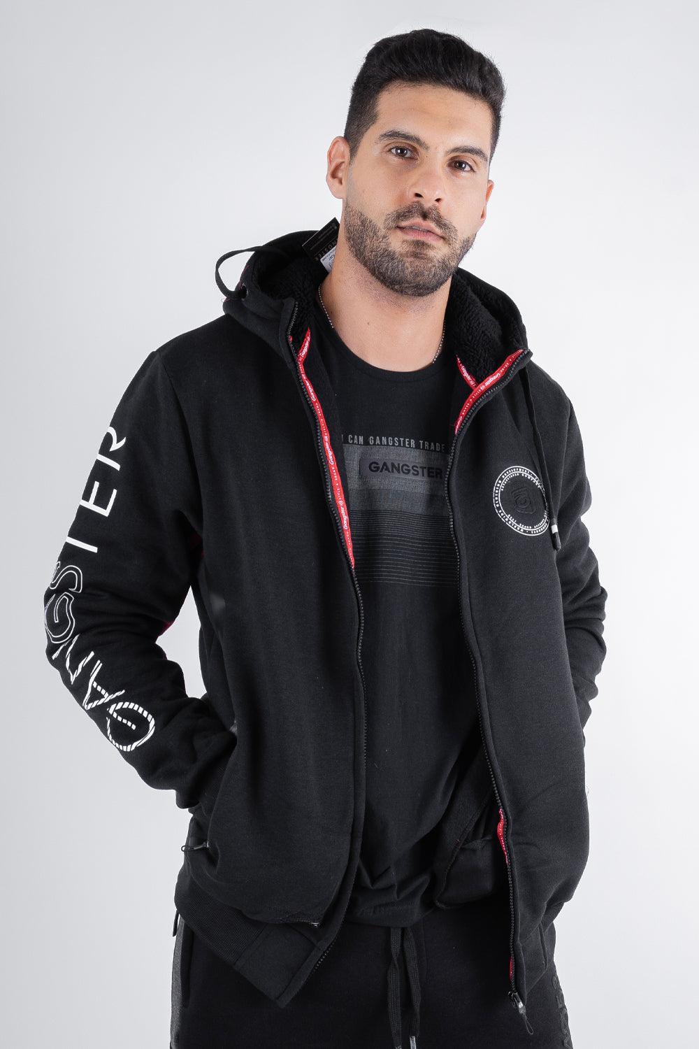 Polerón Full Zipper Fleece Power Negro Gangster - Gangster